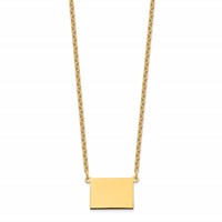 Sterling Silver Gold-plated Wyoming State Necklace view 2