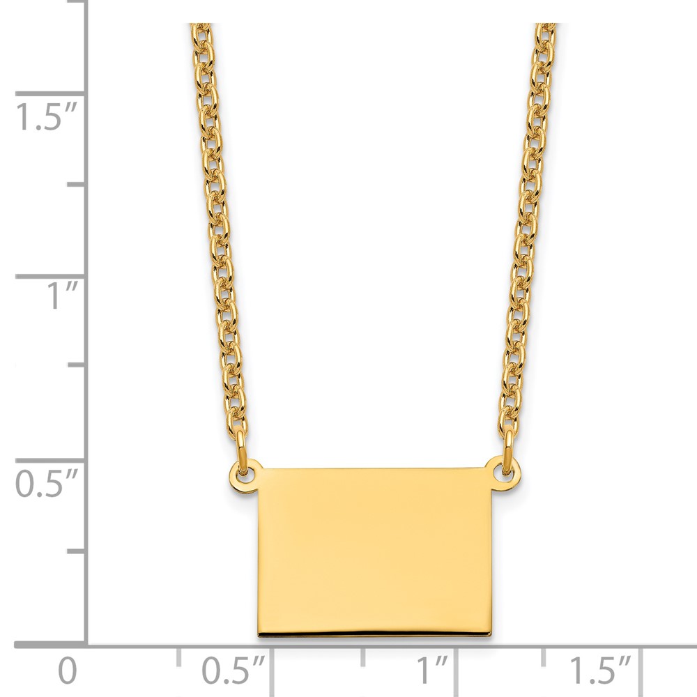 Sterling Silver/Gold-plated Wyoming State Necklace (XNA706GP-WY)