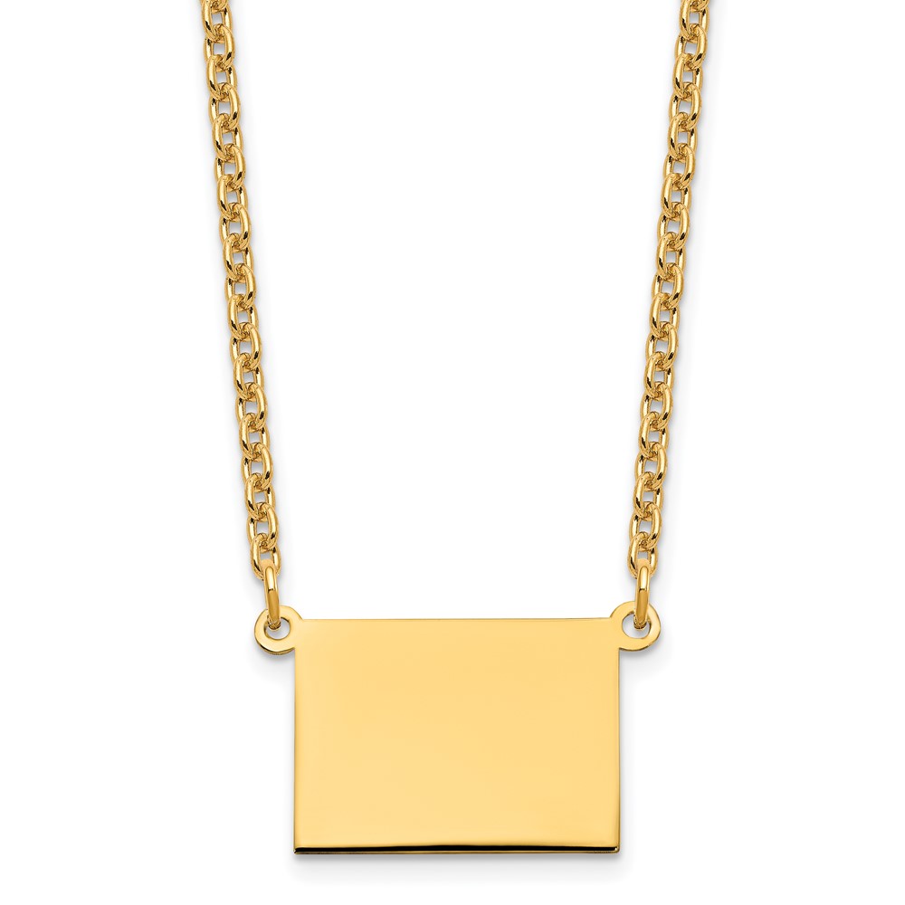 Sterling Silver Gold-plated Wyoming State Necklace