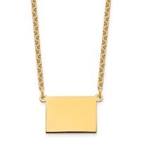 Sterling Silver Gold-plated Wyoming State Necklace view 1
