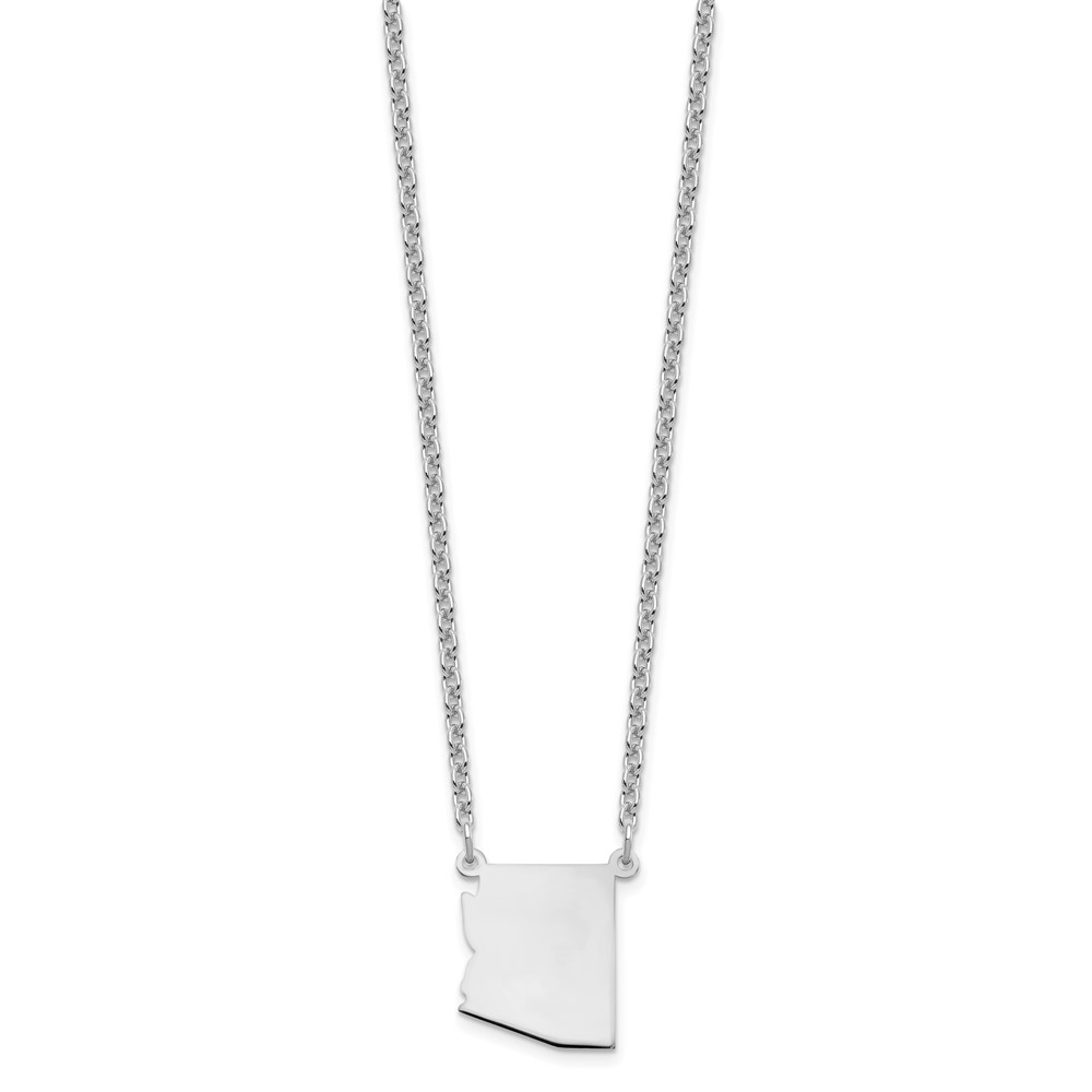 Sterling Silver/Rhodium-plated Arizona State Necklace (XNA706SS-AZ)
