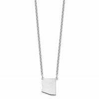Sterling Silver Rhodium-plated Arizona State Necklace view 2