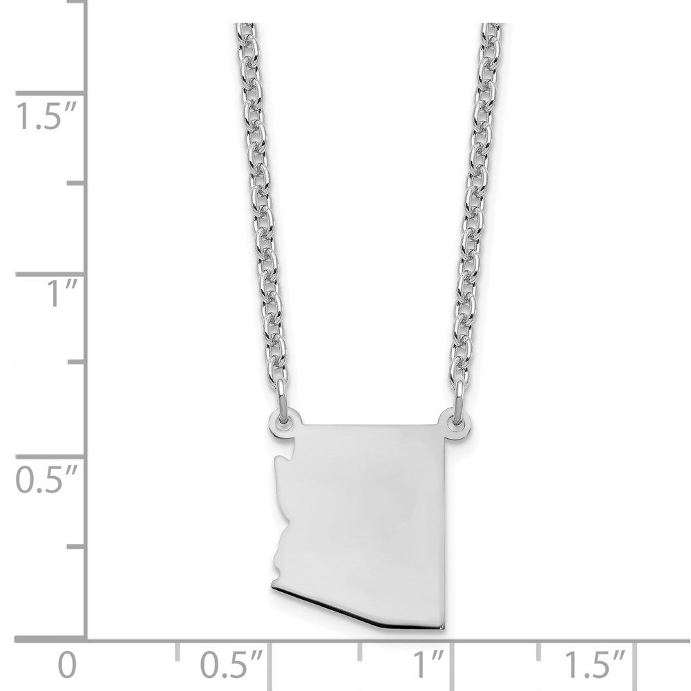 Sterling Silver/Rhodium-plated Arizona State Necklace (XNA706SS-AZ)