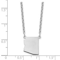 Sterling Silver Rhodium-plated Arizona State Necklace view 3