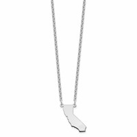 Sterling Silver Rhodium-plated California State Necklace view 2