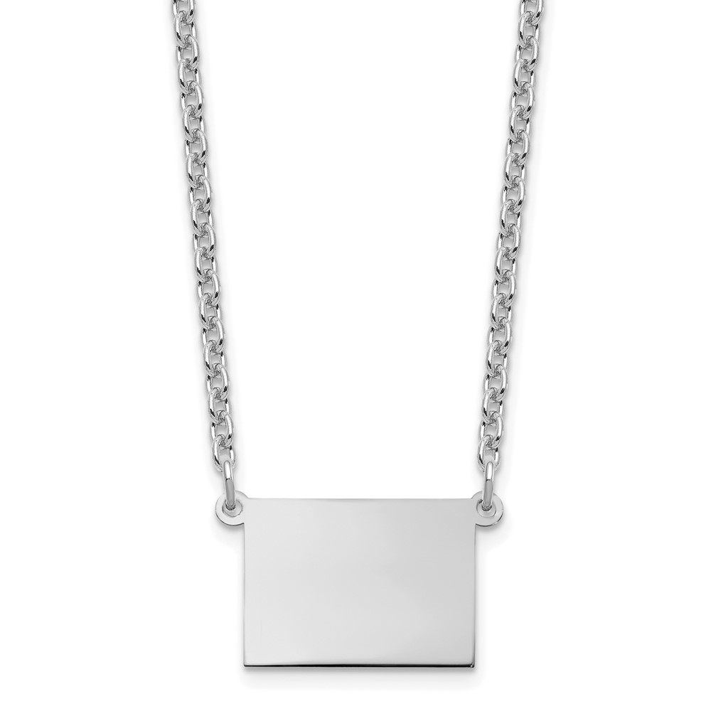 Sterling Silver Rhodium-plated Colorado State Necklace