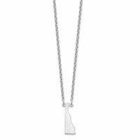 Sterling Silver Rhodium-plated Delaware State Necklace view 2