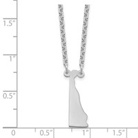 Sterling Silver Rhodium-plated Delaware State Necklace view 3