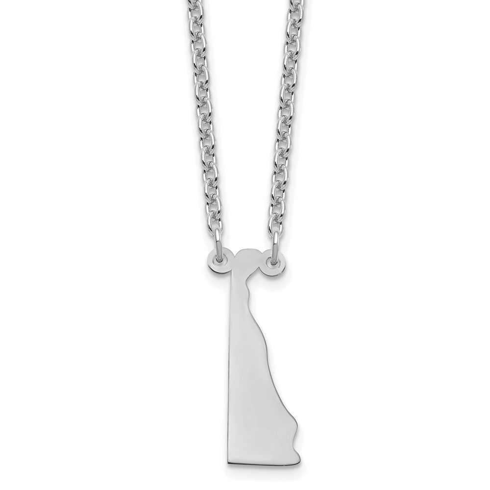 Sterling Silver/Rhodium-plated Delaware State Necklace