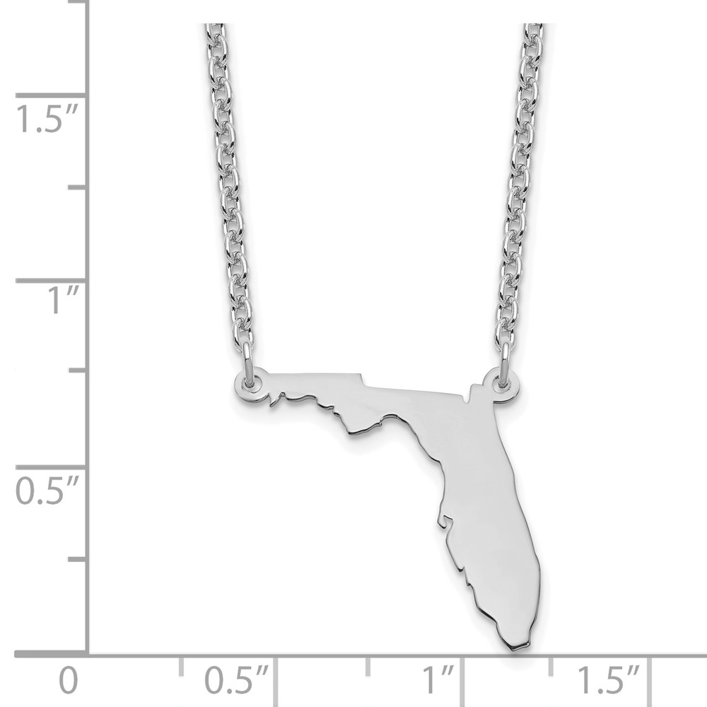 Sterling Silver/Rhodium-plated Florida State Necklace (XNA706SS-FL)