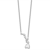 Sterling Silver Rhodium-plated Hawaii State Necklace view 2