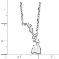 Sterling Silver Rhodium-plated Hawaii State Necklace view 3