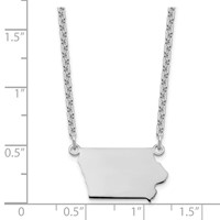 Sterling Silver Rhodium-plated Iowa State Necklace view 3