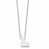 Sterling Silver Rhodium-plated Idaho State Necklace view 2