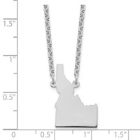 Sterling Silver Rhodium-plated Idaho State Necklace view 3