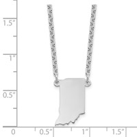 Sterling Silver Rhodium-plated Indiana State Necklace view 3