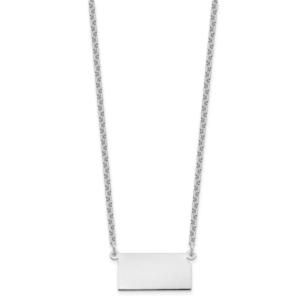 Sterling Silver/Rhodium-plated Kansas State Necklace (XNA706SS-KS)