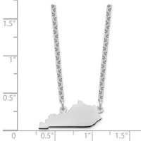 Sterling Silver Rhodium-plated Kentucky State Necklace view 2