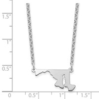 Sterling Silver Rhodium-plated Maryland State Necklace view 3