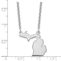 14K White Gold Michigan State Necklace view 3