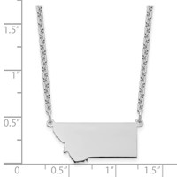 Sterling Silver Rhodium-plated Montana State Necklace view 3