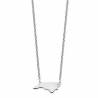 Sterling Silver Rhodium-plated North Carolina State Necklace view 2