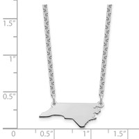 Sterling Silver Rhodium-plated North Carolina State Necklace view 3