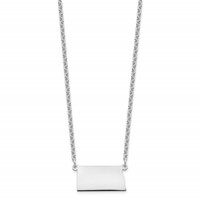 Sterling Silver Rhodium-plated North Dakota State Necklace view 2