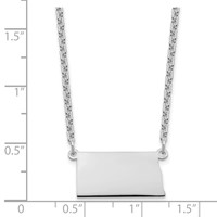 Sterling Silver Rhodium-plated North Dakota State Necklace view 3