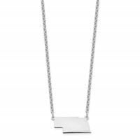 Sterling Silver Rhodium-plated Nebraska State Necklace view 2