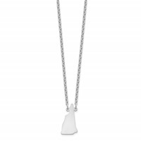 Sterling Silver Rhodium-plated New Hampshire State Necklace view 2
