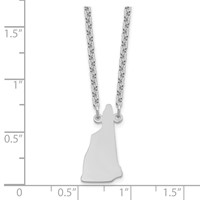 Sterling Silver Rhodium-plated New Hampshire State Necklace view 3