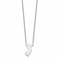 Sterling Silver Rhodium-plated New Jersey State Necklace view 2