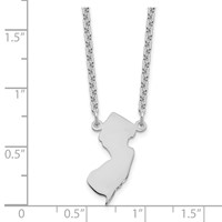 Sterling Silver Rhodium-plated New Jersey State Necklace view 3