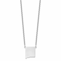 Sterling Silver Rhodium-plated New Mexico State Necklace view 2