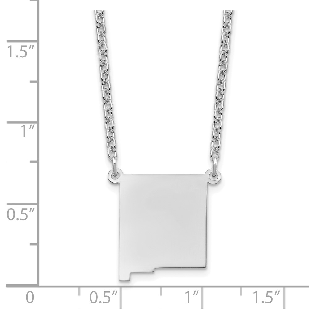 Sterling Silver/Rhodium-plated New Mexico State Necklace (XNA706SS-NM)