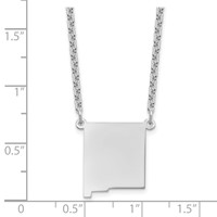 Sterling Silver Rhodium-plated New Mexico State Necklace view 3