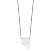 Sterling Silver Rhodium-plated Nevada State Necklace view 2