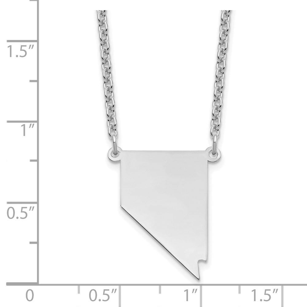 Sterling Silver/Rhodium-plated Nevada State Necklace (XNA706SS-NV)