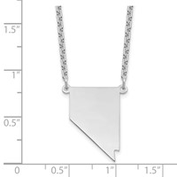 Sterling Silver Rhodium-plated Nevada State Necklace view 3