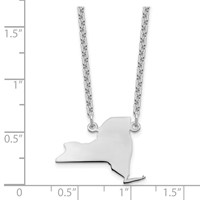 14K White Gold New York State Necklace view 2