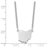 Sterling Silver Rhodium-plated Ohio State Necklace view 3