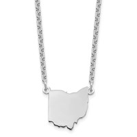 Sterling Silver Rhodium-plated Ohio State Necklace view 1