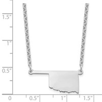Sterling Silver Rhodium-plated Oklahoma State Necklace view 3