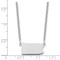 Sterling Silver Rhodium-plated Pennsylvania State Necklace view 3