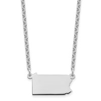 Sterling Silver Rhodium-plated Pennsylvania State Necklace view 1