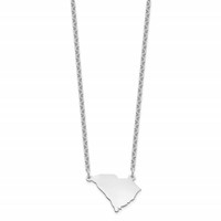 Sterling Silver Rhodium-plated South Carolina State Necklace view 2