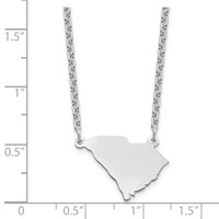 Sterling Silver Rhodium-plated South Carolina State Necklace view 3