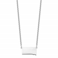 Sterling Silver Rhodium-plated South Dakota State Necklace view 2