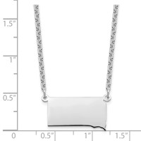 Sterling Silver Rhodium-plated South Dakota State Necklace view 3